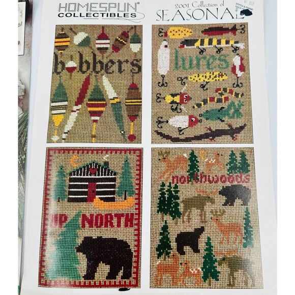 Mountain Winter Cabin Woods Retreat Cross Stitch Chart Pattern Mixed Lot Bear - Picture 5 of 9